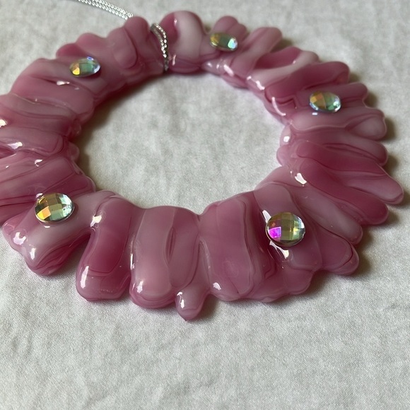 Ornament: Unbranded Christmas Pink Glass Ornament with faux gems - Picture 12 of 16